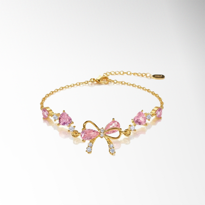AmoriaJewel Heart Charm Bow Bracelet